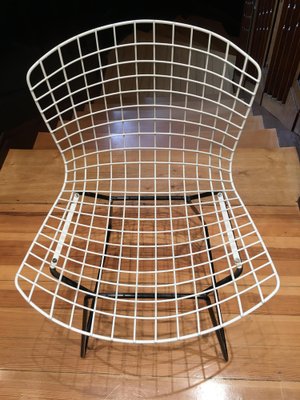 Side Chair with Red Hopsack Upholstery by Harry Bertoia for Knoll