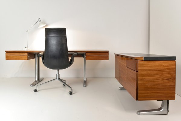 Executive Desk with Sideboard in Rosewood from Walter Knoll 1970