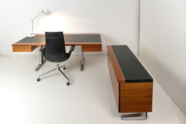 Executive Desk with Sideboard in Rosewood from Walter Knoll 1970