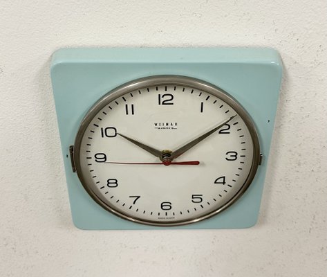 Vintage Turquoise East German Wall Clock from Weimar Electronic , 1970s for  sale at Pamono
