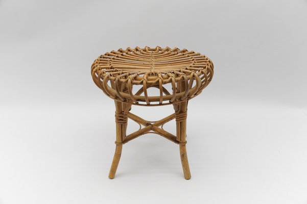 Bambus Hocker von Franco Albini, Italien, 1950er bei Pamono kaufen