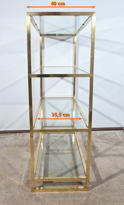 Brass and Glass Shelf in the style of Pierre Vandel, 1970s for