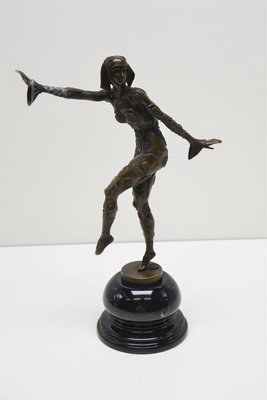 After D H Chiparus, Art Deco Phoenician Dancer, 1920s, Bronze for