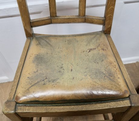 Arts and Crafts High Bar Stools in Golden Oak 1930s Set of 3 for sale at Pamono