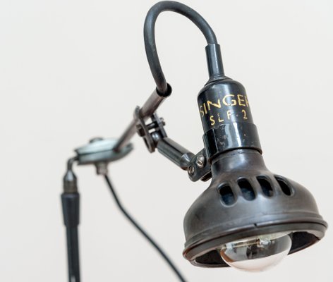 Industrial Singer Sewing Machinist Factory Task Lamp Light, 1920s for sale  at Pamono