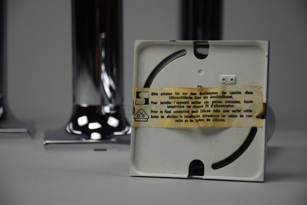 Chroome Ceiling Lamps attributed to Rolf Krüger for Staff, 1960s