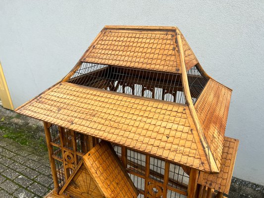 Vogelspiegel Mit Sitzstange & 8-stufiger Leiter – Naturholz-Spielzeug Für Sittiche, Nymphensittiche (Spiegel 11,9 X 8,9 X 13 Cm, Leiter 37,1 Cm)