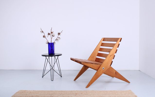 Pine Folding Chair in the style of Pastoe, 1960s for sale at Pamono