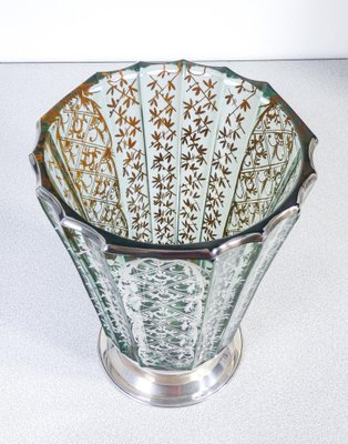 Cinque vasi in vetro con decori in argento, anni '30/40 - Asta Antiquariato  Febbraio