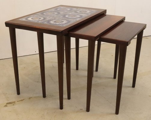 Nesting Tables in Rosewood Set of 3 for sale at Pamono