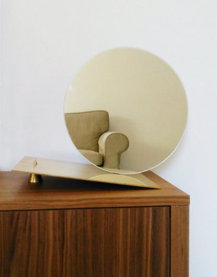 Flow Brass Mirror by Periclis Frementitis for sale at Pamono
