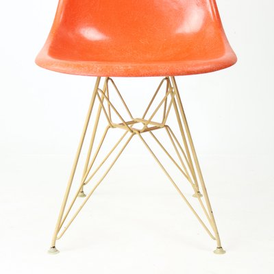 Orange Eiffel Shell Chair by Charles and Ray Eames for Herman