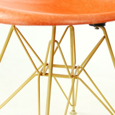 Orange Eiffel Shell Chair by Charles and Ray Eames for Herman