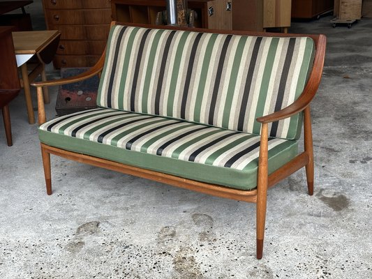 Mid Century Danish Model Fd 144 2 Seater Teak and Oak Sofa by Peter Hvidt and Orla M lgaard Nielsen for France Daverkosen 1960s