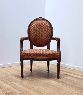 Vintage Fabric Wooden Chair