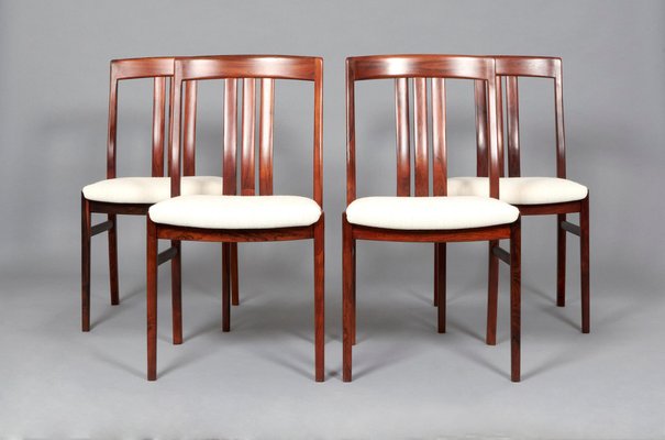 Mid Century Modern Rosewood Dining Chairs 1960s Set of 4 for