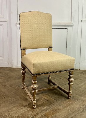 French Louis XIV Style Chairs in Gilt Wood, 1860, Set of for