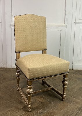 French Louis XIV Style Chairs in Gilt Wood, 1860, Set of for