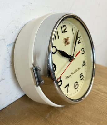 Vintage Beige MRC Ships Wall Clock, 1970s for sale at Pamono