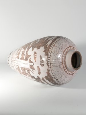 Jarron Suelo Ceramica Plateado Ancho