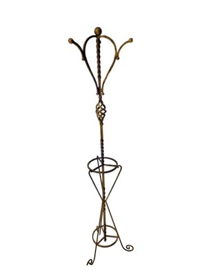 Half Century Spanish Wrought Iron Coat Rack and Umbrella Stand