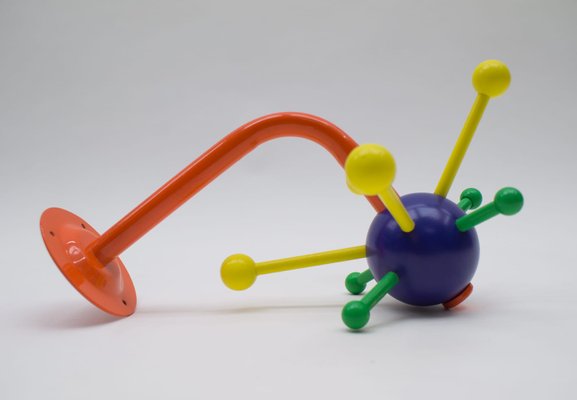 Multicolored Sputnik Wall Hook in Lacquered Wood and Metal in the style of Osvaldo Borsani