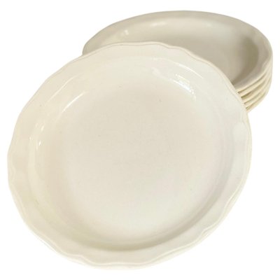 Platos esmaltados modelo English Style en blanco Francia siglo