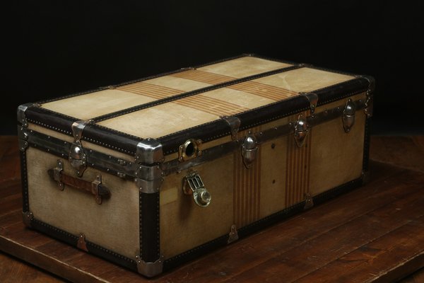 Antique Wardrobe Travel Trunk, 1890s for sale at Pamono