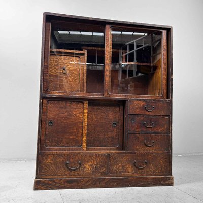 Meiji Period Mulberry Cha Tansu Tea Cabinet, Japan, 1890s for sale