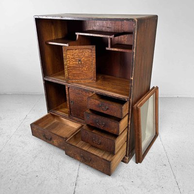 Meiji Period Mulberry Cha Tansu Tea Cabinet, Japan, 1890s for sale