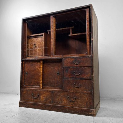 Meiji Period Mulberry Cha Tansu Tea Cabinet, Japan, 1890s for sale