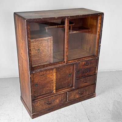 Meiji Period Mulberry Cha Tansu Tea Cabinet, Japan, 1890s for sale