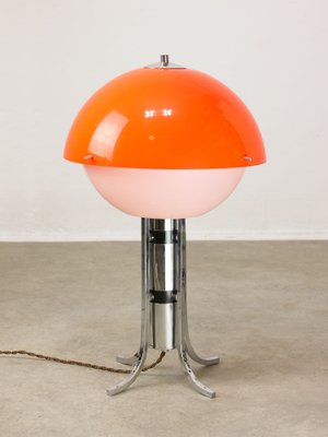 Vintage Space Age Mushroom Table in Orange Acrylic Glass for sale