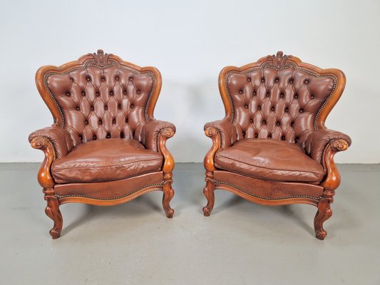 Victorian leather armchair sales