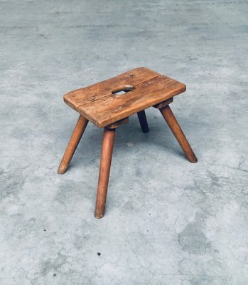 Folk Art Handmade Milk Stool, Late 1800s for sale at Pamono