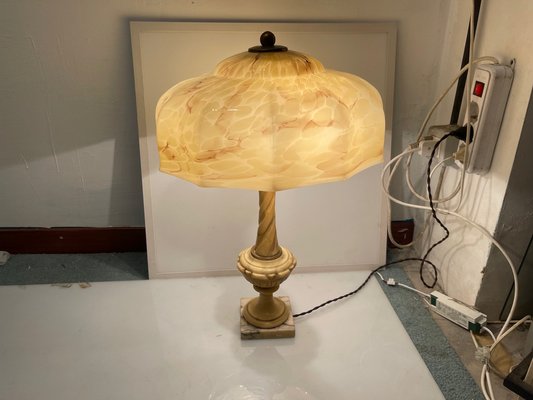 Art Deco Alabaster Table Lamp 1940s for sale at Pamono