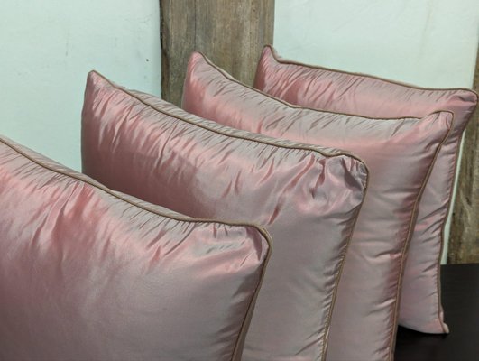 Cuscini rosa satinato, set di 4 in vendita su Pamono