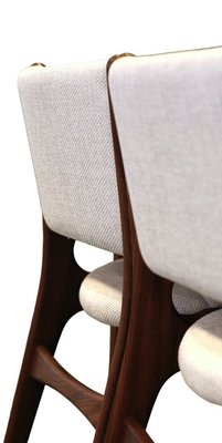 Dining Chairs Model 89 in Teak and Beige Upholstery attributed to