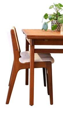 Dining Chairs Model 89 in Teak and Beige Upholstery attributed to