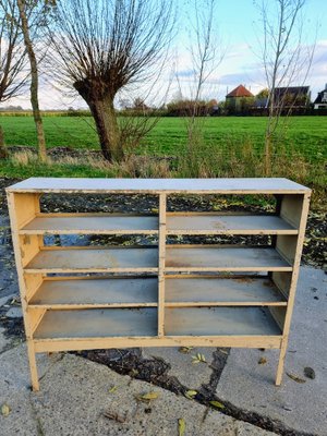 Industrial Riveted Shelving Unit Rack Shoe Cabinet 1930s for sale