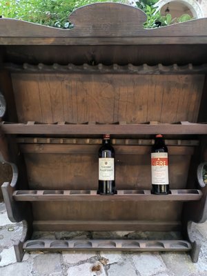 Vintage Bottle Holders in Walnut Painted Fir, 1980s, Set of 2 for