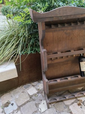 Vintage Bottle Holders in Walnut Painted Fir, 1980s, Set of 2 for