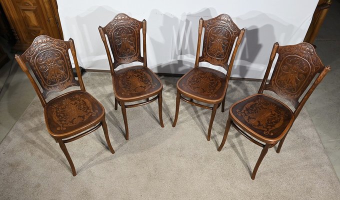 N ° 67 Dining Chairs by Jacob & Josef Kohn, 1900s, Set of 4 for