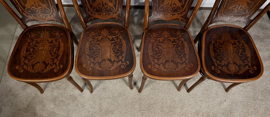 N ° 67 Dining Chairs by Jacob & Josef Kohn, 1900s, Set of 4 for