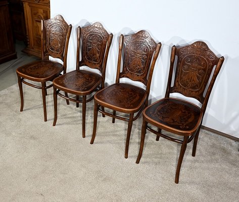 N ° 67 Dining Chairs by Jacob & Josef Kohn, 1900s, Set of 4 for