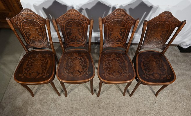 N ° 67 Dining Chairs by Jacob & Josef Kohn, 1900s, Set of 4 for