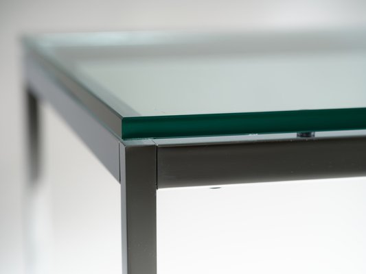 Table Basse Florence Knoll – Verre Transparent Et Acier Chromé – Parfait état