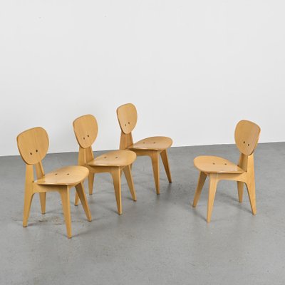 3221 Chairs by Jenzo Sakakura for Tendo Mokko, 1980s, Set of 4 for