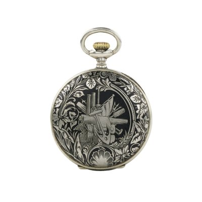 Russian Pocket Watch with Blackened Metal Pattern from Diogenes