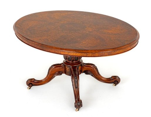 Victorian Centre Table in Burr Walnut 1860 for sale at Pamono
